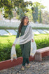 Green Cotton Blend Straight Kurta Suit Set