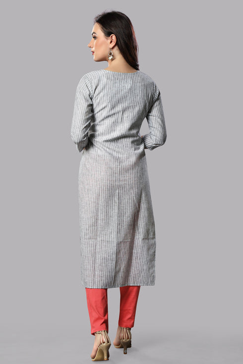 Women Straight Kurta With Smart Hand Work