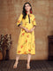 Women Foil Printed Yellow Casual Daily Wear Kurta