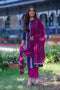 Maroon Satin Printed Round Neck Kurta Suit Set