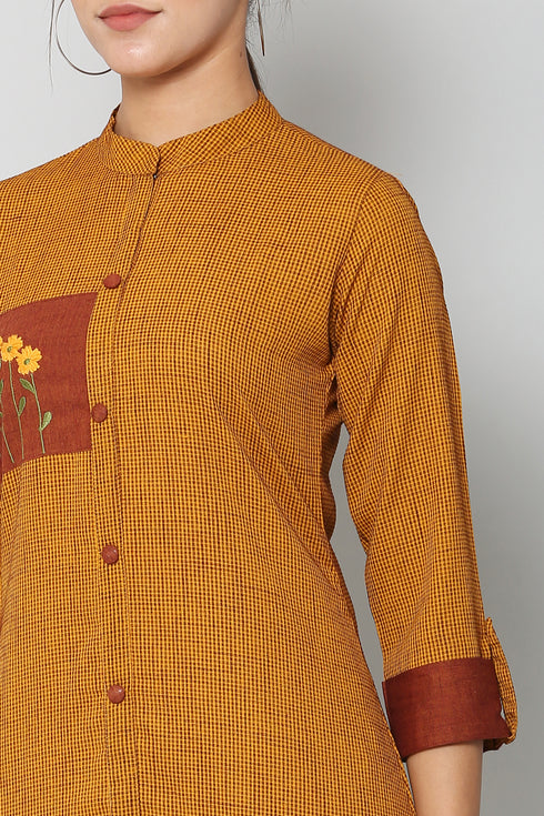 Embroidery Yellow Kurta and Pant Set