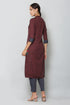 Embroidery Maroon Kurta and Pant Set
