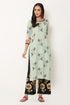 Rayon Printed Blue Kurta and Palazzo Set