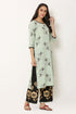 Rayon Printed Blue Kurta and Palazzo Set