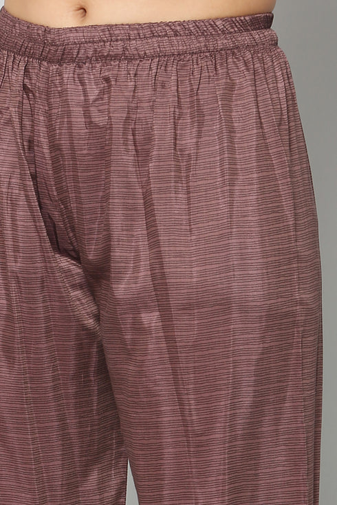 Women Kurta and Palazzo Set Muslin – Brown