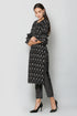 Women Kurta and Pant Set Muslin – Black