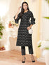 Women Kurta and Pant Set Muslin – Black