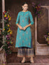 Women Kurta and Palazzo Set Rayon – Blue