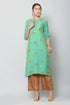 Women Kurta and Palazzo Set Muslin (Green)