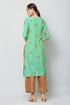 Women Kurta and Palazzo Set Muslin (Green)