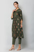 Women Kurta and Pant Set Muslin – Green