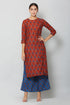 Women Kurta and Palazzo Set Muslin (Rust)