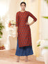 Women Kurta and Palazzo Set Muslin (Rust)