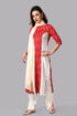 Women Cotton Ikkat Kurta Set With Chiffon Dupatta