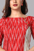 Women Cotton Ikkat Kurta Set With Chiffon Dupatta
