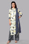 Women Yellow Printed Rayon Foil With Dupatta Kurta Set