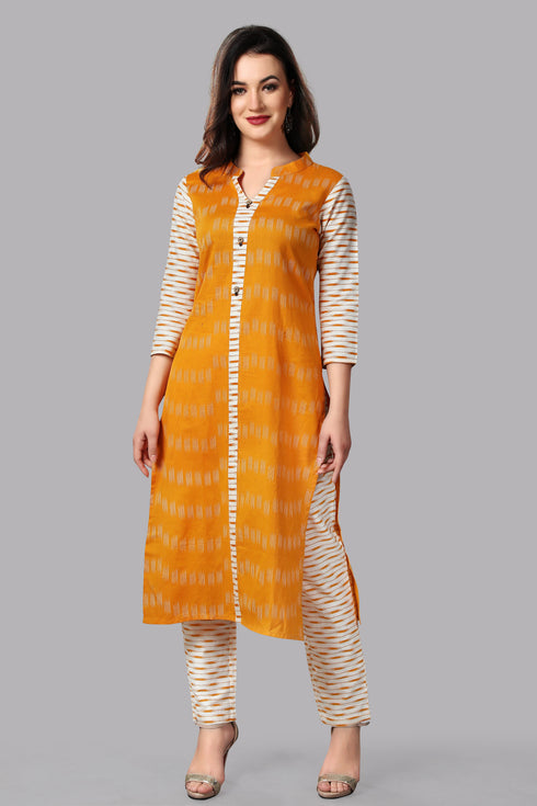 Women Cotton Straight Printed Kurta and Dupatta Set