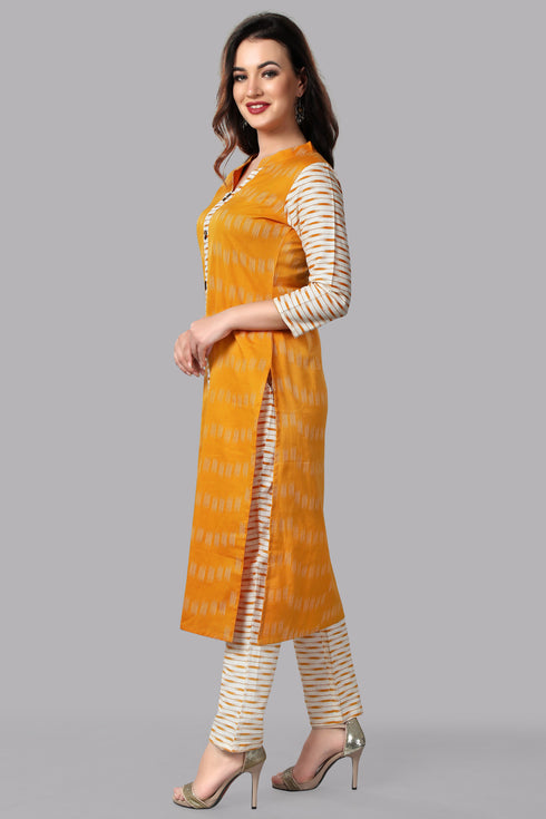 Women Cotton Straight Printed Kurta and Dupatta Set