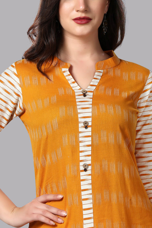Women Cotton Straight Printed Kurta and Dupatta Set