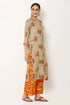 Women Kurta and Palazzo Set Rayon Foil - Orange