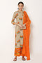 Women Kurta and Palazzo Set Rayon Foil - Orange
