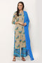 Women Kurta and Palazzo Set Rayon Foil – Blue