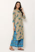 Women Kurta and Palazzo Set Rayon Foil – Blue