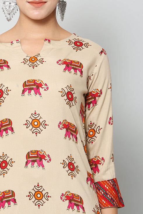 Women Kurta and Palazzo Set Rayon – Red