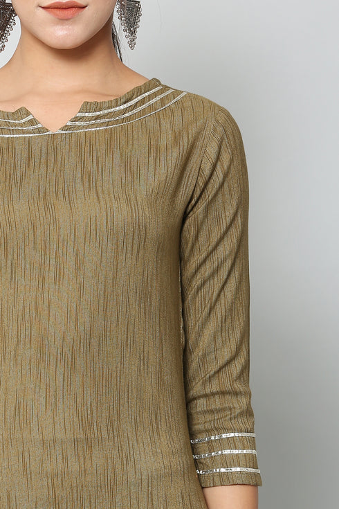 Women Kurta and Palazzo Set Rayon With Georgette Dupatta