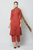 Women Kurta and Dupatta Set Rayon (Maroon)