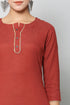 Women Kurta and Dupatta Set Rayon (Maroon)