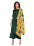 Women Kurta and Dupatta Set Muslin- Green