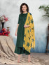 Women Kurta and Dupatta Set Muslin- Green