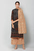 Women Kurta and Dupatta Set Muslin- Black