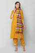 Women Kurta and Dupatta Set Cotton Blend (Mustard)