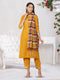 Women Kurta and Dupatta Set Cotton Blend (Mustard)