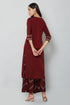 Women Kurta and Dupatta Set Cotton Blend (Maroon)