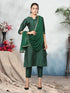 Women Taffeta Kurta Set With Dupatta (Green)
