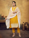 Embroidery Straight Yellow Kurta, Pant with dupatta set