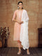 Embroidery Straight Peach Kurta Pant & dupatta Set