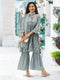 Muslin Foil Printed Light Blue Kurta Sharara With Dupatta