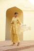 Muslin Foil Printed Mustard Kurta Sharara With Dupatta