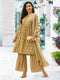 Muslin Foil Printed Mustard Kurta Sharara With Dupatta
