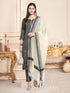 Grey Rayon Embroidered Straight Kurta Suit Set