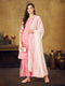 Pink Rayon Printed Straight Kurta Suit Set