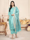 Women Straight Dola Silk Kurta Suit Set (Rama)