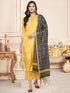 Women Yellow Gotta Patti Kurta with Palazzos & With Dupatta