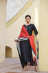 Women Black Gotta Patti Kurta with Palazzos & With Dupatta