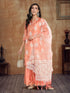 Printed Peach Silk Straight Kurta Suit Set