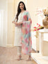 Women's Cotton Blend Self Design Straight Kurta Suit Set